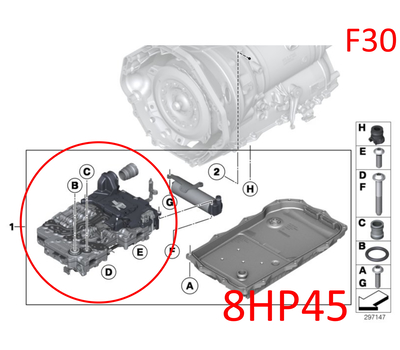 Комплект мехатроник для BMW 8HP45 24347647840, 24348687807 снято с F30