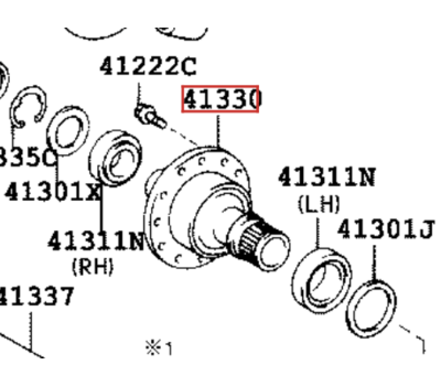 Чашка дифференциала для редуктора RX350 (4133048010)